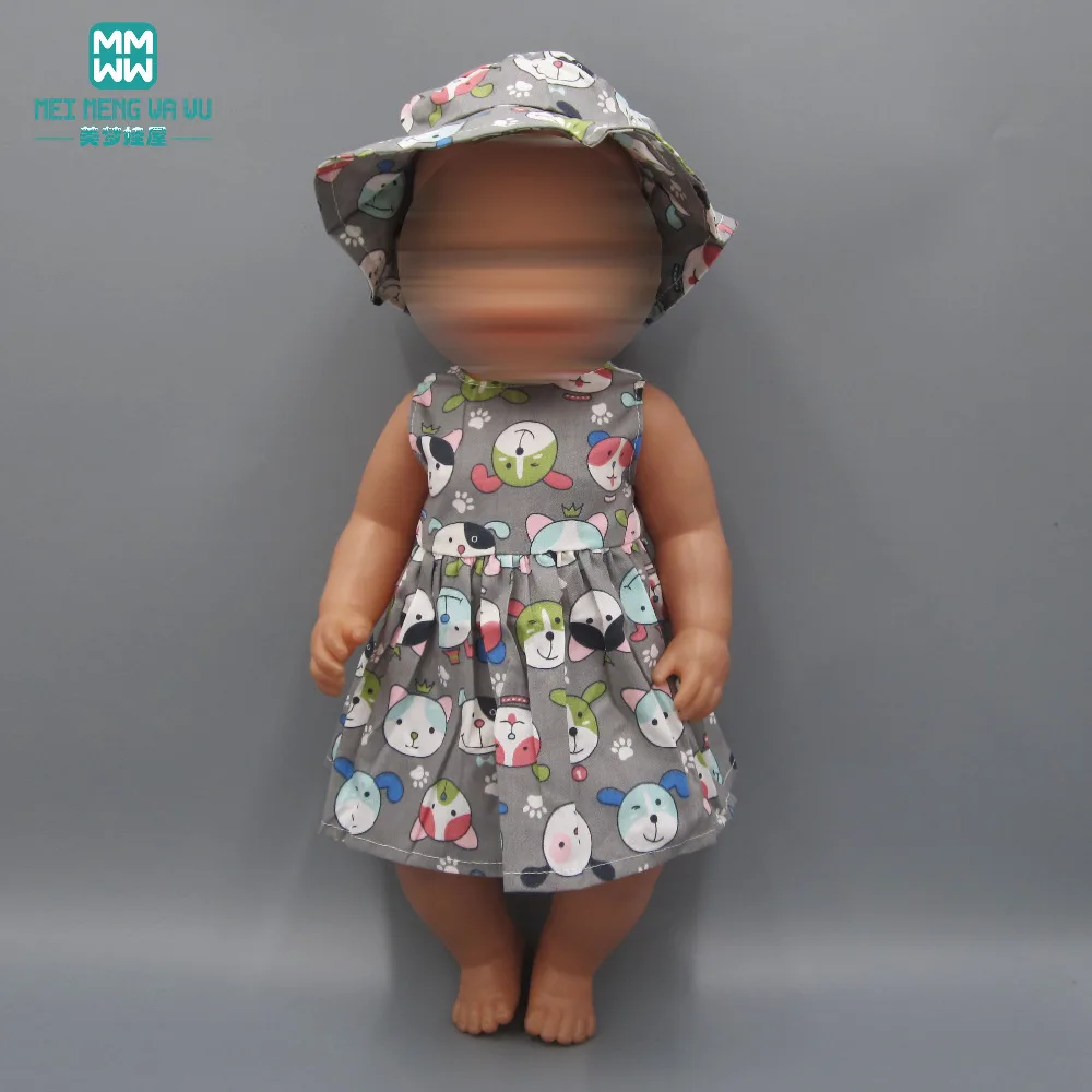 Кукла Одежда для новорожденных 43 см куклы аксессуары детское платье пентаграмма Чистый хлопок платье+ шляпа