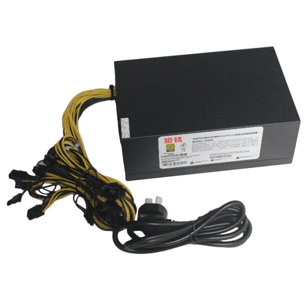 

1600W Switching Switch Power Supply ETH Ant miner Mining Power 12V Rectangular Titanium Single Way With Double Fans