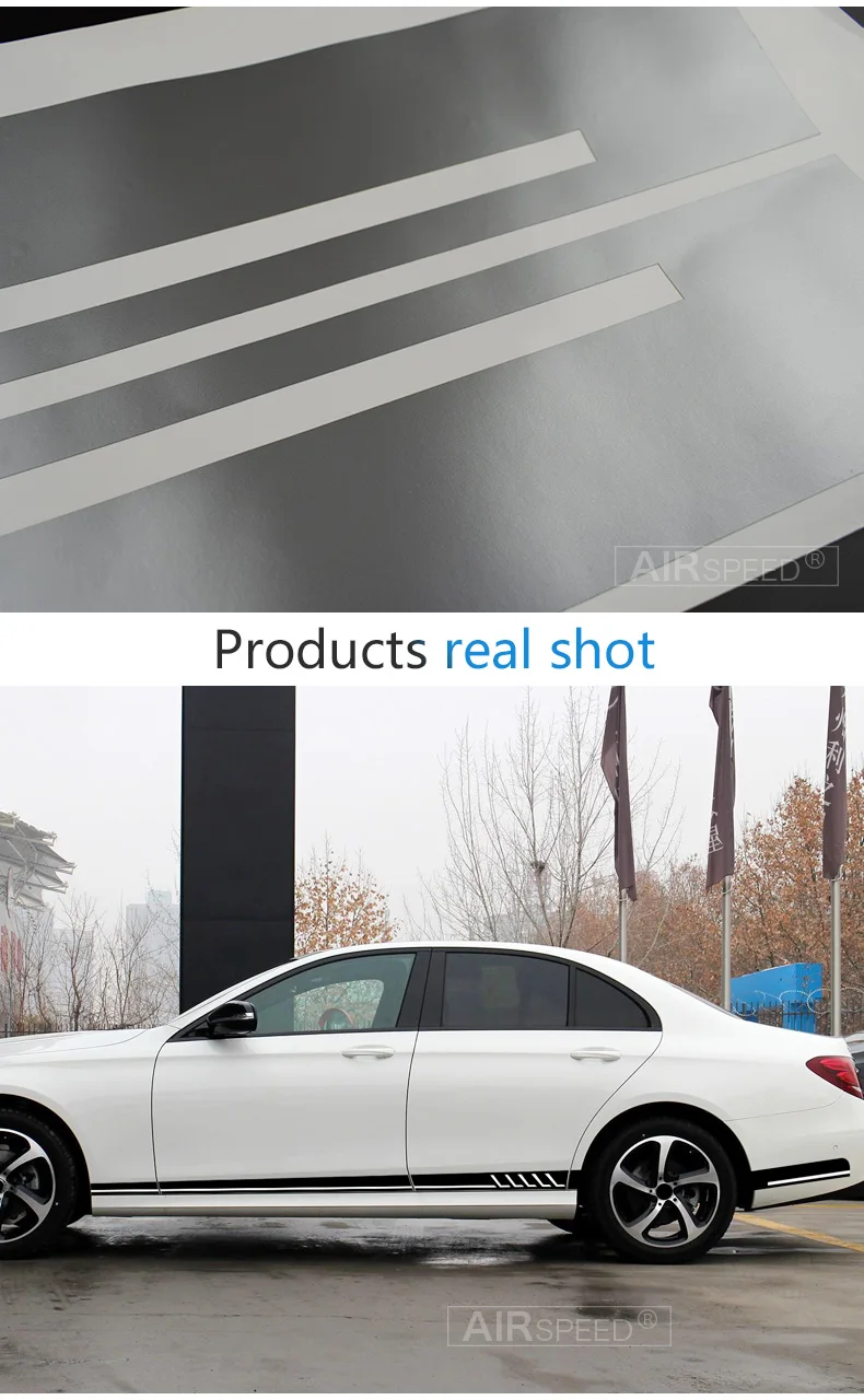  Side Skirt Racing Stripes Vinyl Decals Stickers for Mercedes Benz S204 W204 Coupe C63 AMG C180 C200 C230 C280 C300 C320 (7)
