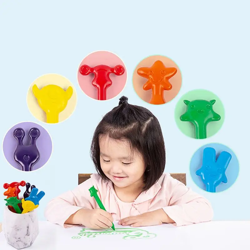 

Creative 6 Colors Alien Crayon Cute Children Students Graffiti Pens Painting Drawing Stationery Supplies Gifts