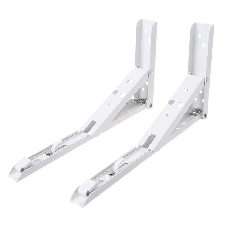 

F Shape 10"/8"Triangular Folding Bracket Metal Release Catch Support Bench Table Shelf