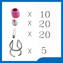 Сварочные аксессуары WSD-60P P60 комплект плазменных расходных материалов сопла 0,9 40Amp наконечники сопел для плазменной сварки, 55 шт