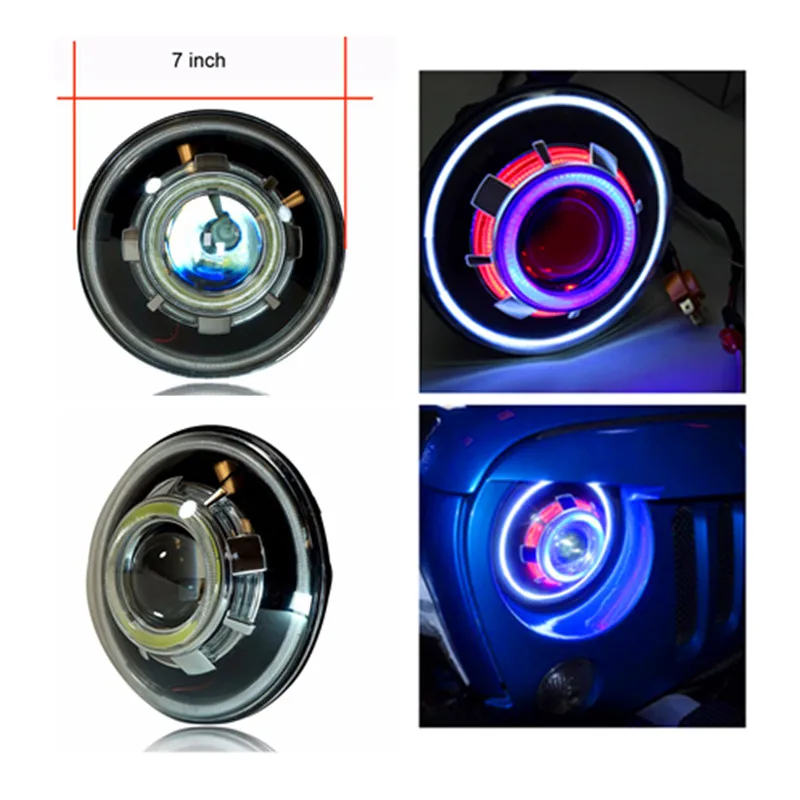 RGB Управление по Bluetooth Led демон глаз головной светильник s злые глаза для Jeep Wrangler TJ JK Hummer H1 H2 Defender Harley rgb светодиодный светильник