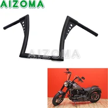 Guidão da motocicleta Preta Cabide MACACO 1-1/4 “Fat Bar 12” Rise 30-1/2 “Wide Arrastar barras Para Harley Davidson FLST FXST Sportster XL