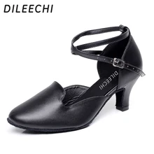 Dileechi Костюмы для латиноамериканских танцев танцевальная обувь для взрослых женские Натуральная кожа Лето квадратный Танцы isointernational танцевальная обувь мягкая подошва