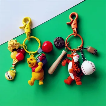 

Cartoon souvenir Tigger Winnie Keychain Ring for Women Bag Charms Pendant Keyring with Trinkets Car Keychain Holder Handmade