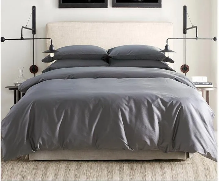 solid grey egyptian cotton sheets bedding sets king queen size quilt grey sheets