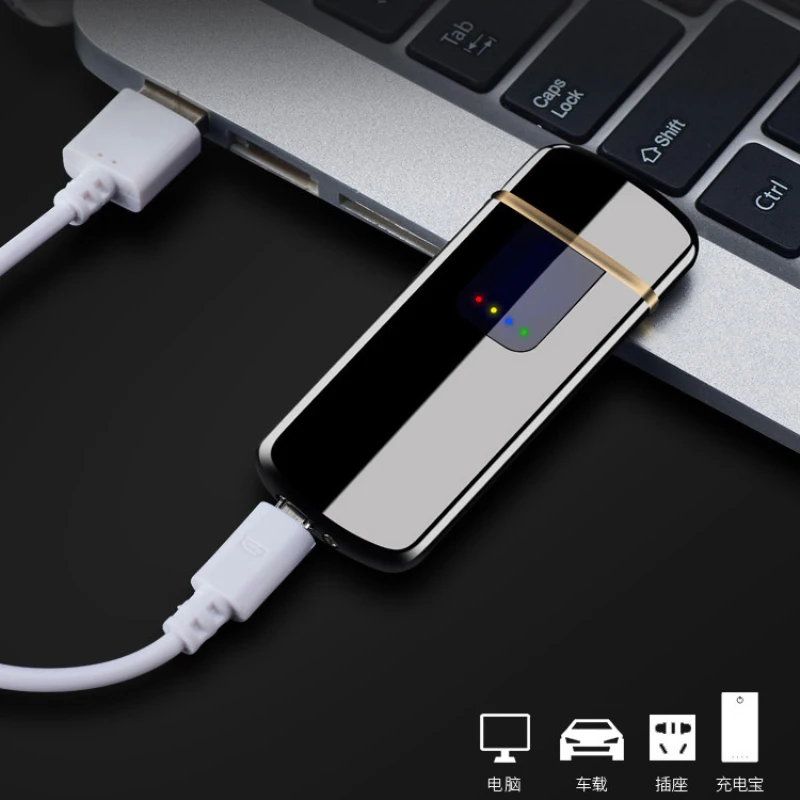 Бесплатный Лазерный Логотип Usb Электронная сигарета зажигалка ветрозащитный Вольфрам турбо Зажигалка пламя меньше металла плазменная зажигалка для свечей