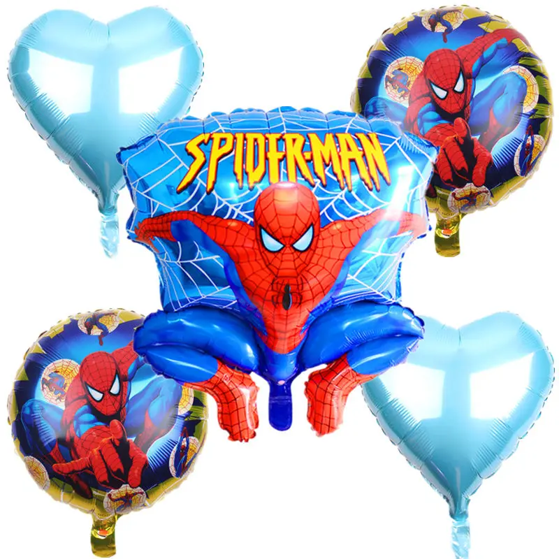 Новинка, 5 шт./лот, серия алюминиевых шаров «Человек-паук», Детские декоративные игрушки для дня рождения, самозапечатываемые