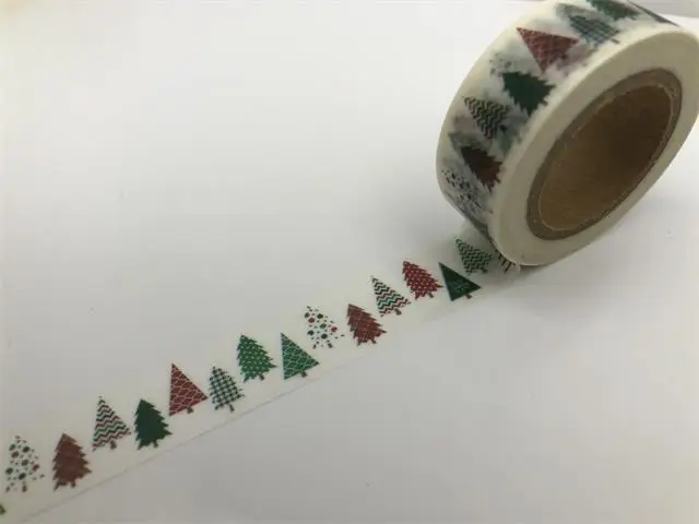 Jiataihe Декоративный Рождественский скотч с рождественской елкой васи лента снежинка васи лента набор декоративного скотча Васи Скрапбукинг - Цвет: 756