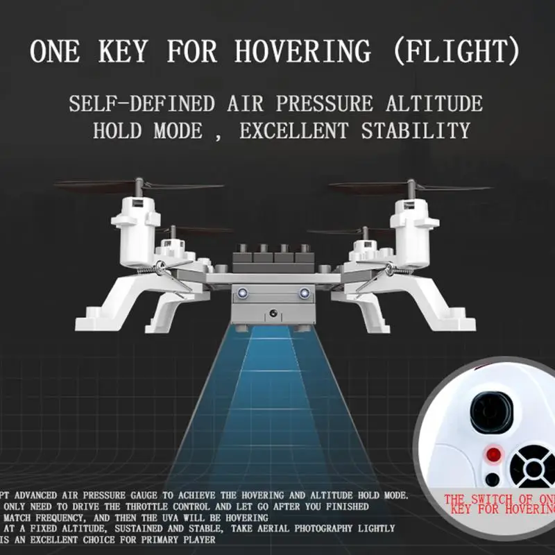 

XG171 DIY Building Block Drone Height Hold One Key Return Clip Quadcopter Toy Mini RC Drone with Camera