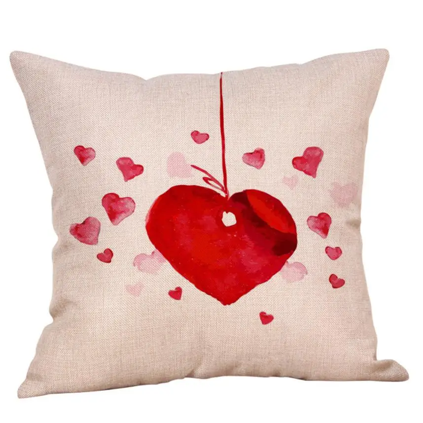 cushion cover E Наволочки Happy Valentines 45x45 см, льняная декоративная подушка для дивана, декоративная подушка для дома, чехол на День святого Валентина, декор 2O1215 - Цвет: cushion cover E