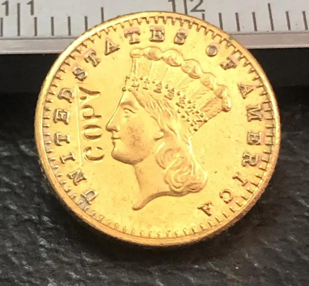 1858 индийская принцесса$1 Золотой доллар