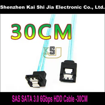 

SAS SATA 3.0 III 7Pin 6Gbps Dual Channel Hard Drive Data Cable Right Angle to Striaght - 30 cm