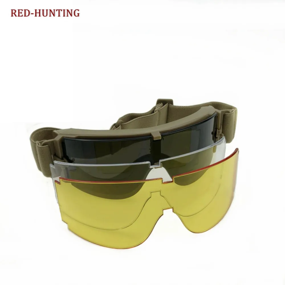 

Hot Sale X800 Military Goggles 3 Lenses Tactical Army Sunglasses Paintball Airsoft Hunting Combat Tactical Glasses Gear