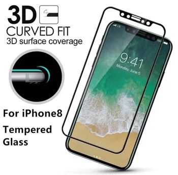 

3D Curved Edge Tempered Glass Full Coverage Titanium Protective Film Screen Protector For iPhone x 8 plus 9H Protective Film