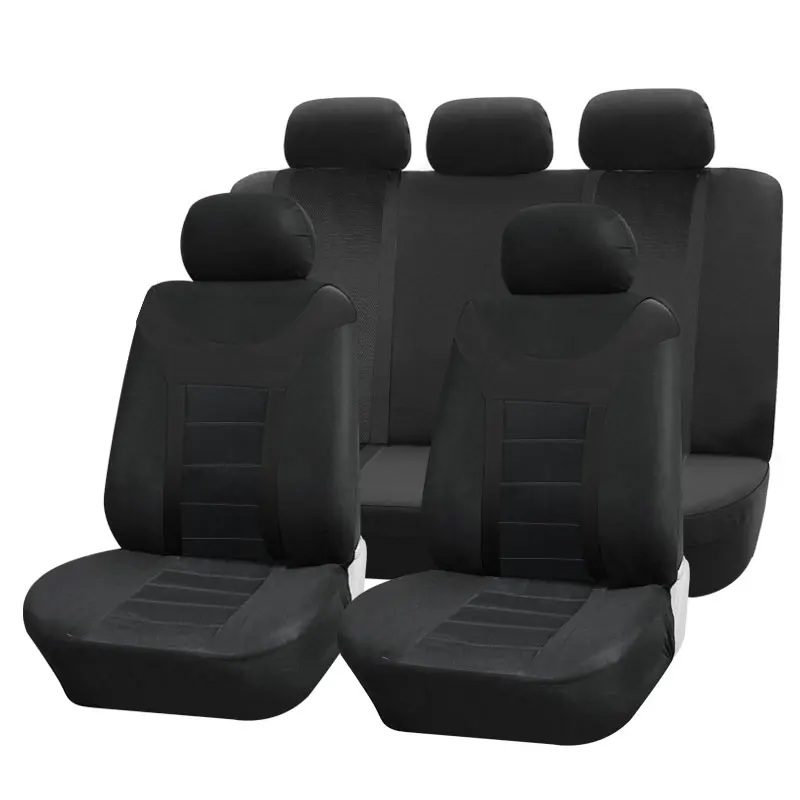Высококачественный чехол на автомобильное сиденье универсальный автомобильный чехол подходит для большинства автомобилей, серый салон автомобиля можно подарить друзьям в качестве падарка подходит для Toyota BMW Lada - Название цвета: black 1 set