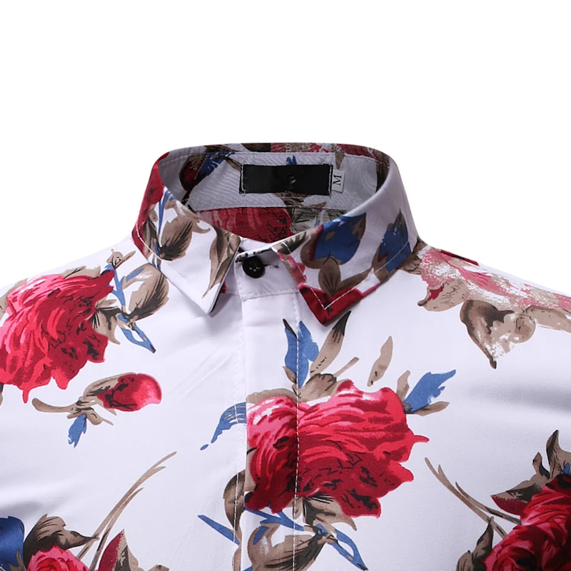 HEFLASHOR мужская летняя рубашка с коротким рукавом и цветочным принтом, Мужская модная Повседневная рубашка с цветочным принтом, пляжные рубашки, Прямая поставка