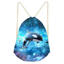 THIKIN звездное небо животные повседневное унисекс ежедневно рюкзаки с застежкой-шнурком для женщин мужчин Путешествия посылка