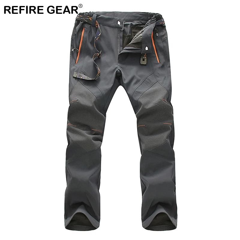 ReFire Gear otoño Quick Dry Soft Shell pantalones hombres impermeables deportes al aire libre senderismo pantalones escalada pesca pantalones 5XL ReFire Gear otoño Quick Dry Soft Shell pantalones hombres impermeables deportes al aire libre senderismo pantalones escalada pesca pantalones 5XL