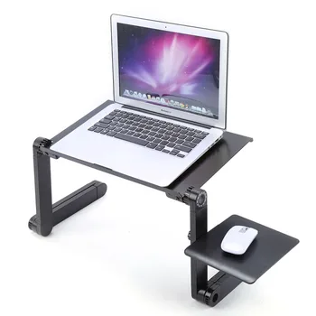 

Adjustable Aluminum Laptop Desk Ergonomic Portable TV Bed Lapdesk Tray PC Table Stand Notebook Table Desk Stand with Mouse Pad