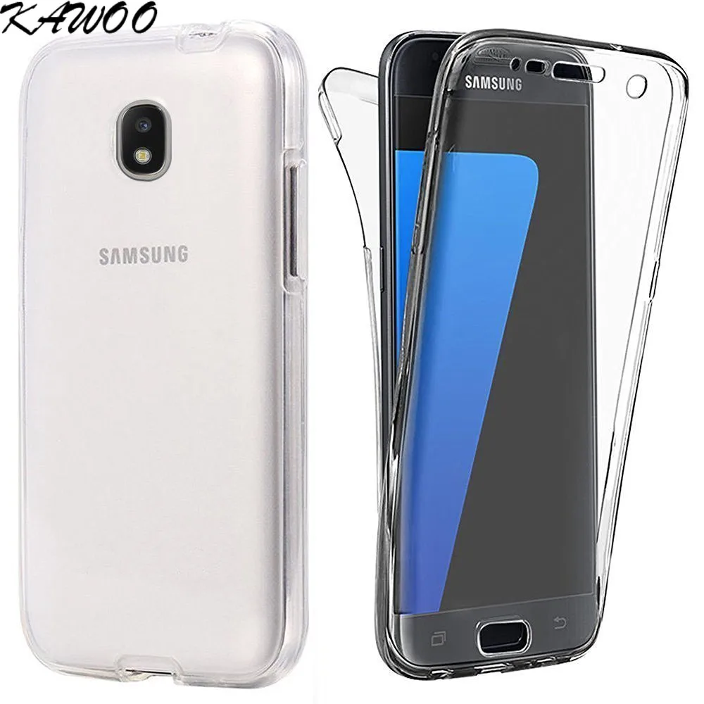 Мягкий резиновый чехол из ТПУ с полным покрытием 360 градусов для Samsung Galaxy J3 J5 J7 2017