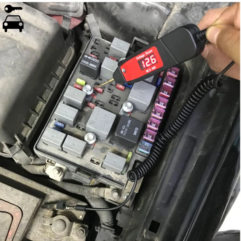 Universal 5-48V Automotive LCD Digital Circuit Tester Voltage Meter Pen Car Truck Circuit Scanner Power Probe Diagnostic Tool
