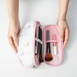 2019 портативный фламинго, кактус Косметическая сумка с двойной подкладкой дорожная сумка для макияжа Сумки Круговой женский косметичка