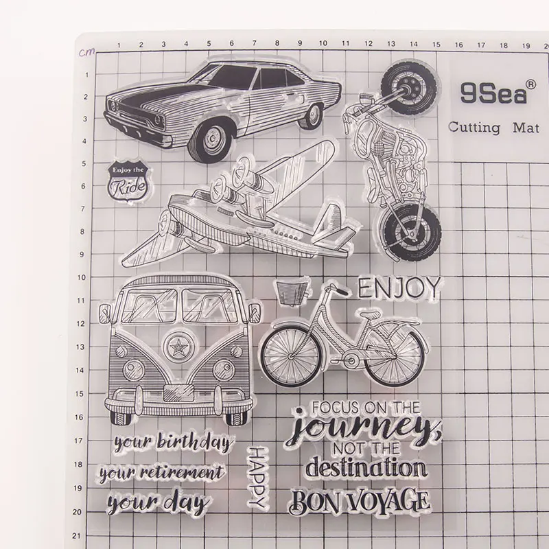 Дорожный штамп прозрачные штампы резиновые силиконовые прозрачные штампы для скрапбукинга DIY Фотоальбом украшения поделки самолет автомобиль велосипед - Цвет: stamps