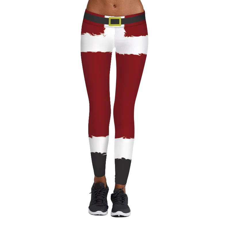 

Christmas Style Women Yoga Pants Festival Sports Leggings Santa Jogging Capris Breathable Elastic Running Trousers Slim Jeggings