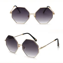 Модные солнцезащитные очки, маленькая оправа, полигон, прозрачные линзы, солнцезащитные очки для женщин, фирменный дизайн, Мужские Винтажные Солнцезащитные очки, шестигранная металлическая оправа