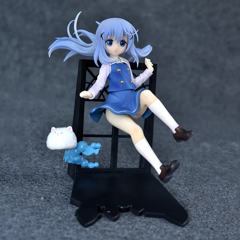Аниме Gochuumon Wa Usagi Desu Ka ПВХ фигурка модель игрушки Kawaii кролик девушка куклы Brinquedos