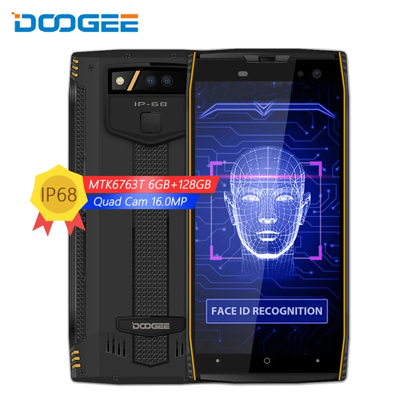 DOOGEE S50 IP68 Impermeabile 6 ГБ 128 5180 мАч 5 7 &quot18:9 Android 1 Octa Core 16MP 4 Telecamere telefoni robusti мобильного