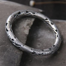 990 чистое серебро, винтажные браслеты и браслеты в форме рыбьего лотоса, подарок для женщин, тайские серебряные ювелирные изделия высокого качества