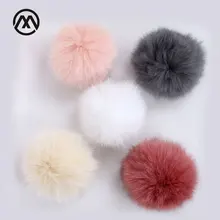 Зимняя мода настоящий помпон лисий мех для женщин шапка мех помпоны природный енот мех вязаная шапка черепки для улицы теплые вязаные шапки