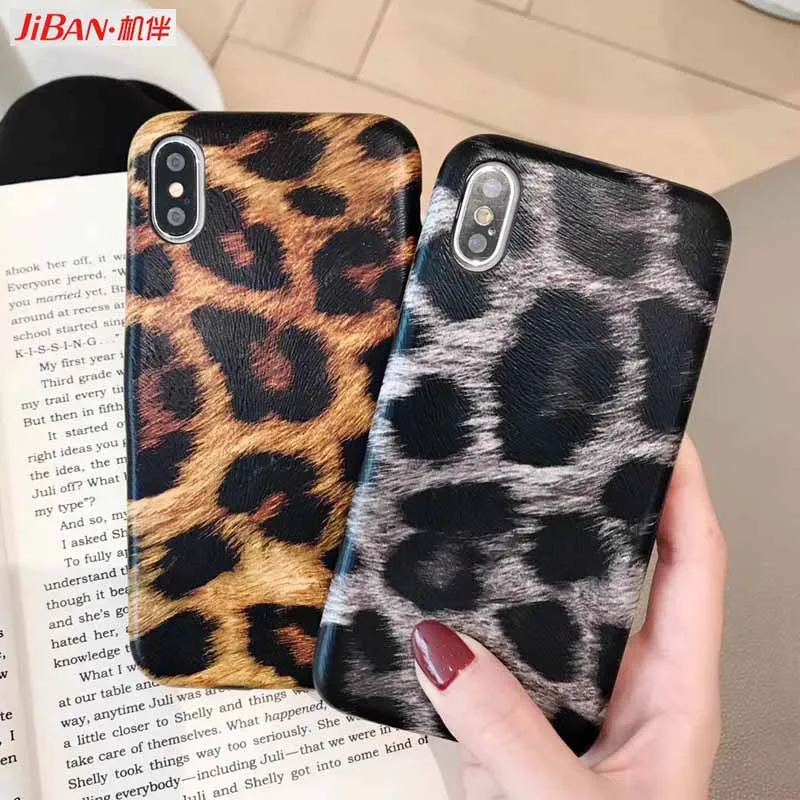JIBAN мода люкс Леопардовый Для iphone xsmax XR X XS для 6 6s 6plus плюс 7 plus 8 задняя крышка мягкий