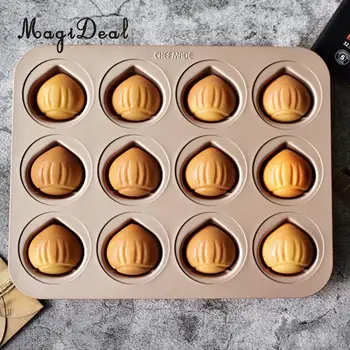 

Kitchen 12-cup Chestnut Mini Madeleine Pan Bakeware Cake Cookie Baking Mould
