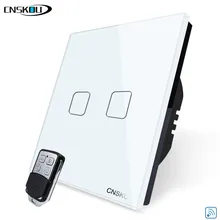 CNSKOU 2 Gang 1 Way Wireless RF Light Switch 433mhz RF Wireless Remote Control Switch Light 100v 240v ac 2 gang 2 way switch rfid wireless 30m remote control touch screen light switch panel 2 wireless receivers