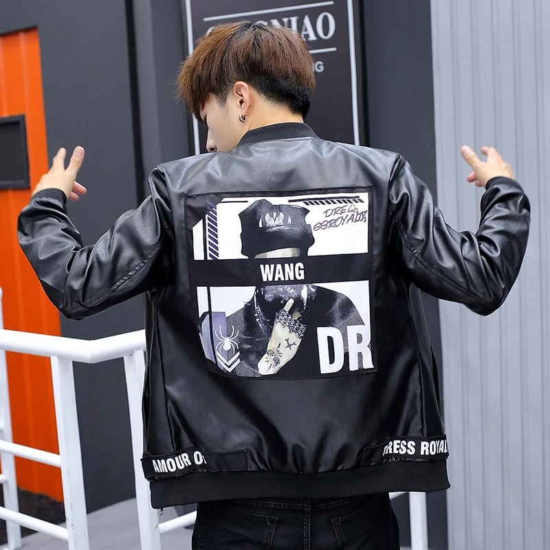 

2019 Autumn Jacket Faux Leather Men Leisure Time Coat Male Autumn Clothes Trend Jaqueta De Couro Masculina Jaqueta Motoqueiro