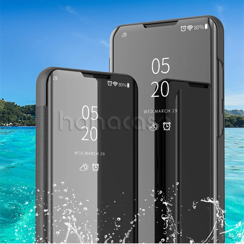 100 шт умный зеркальный чехол Clear View для huawei Honor 20 Pro 10 Lite Note 10 8A V20 Play откидной Кожаный противоударный чехол с подставкой