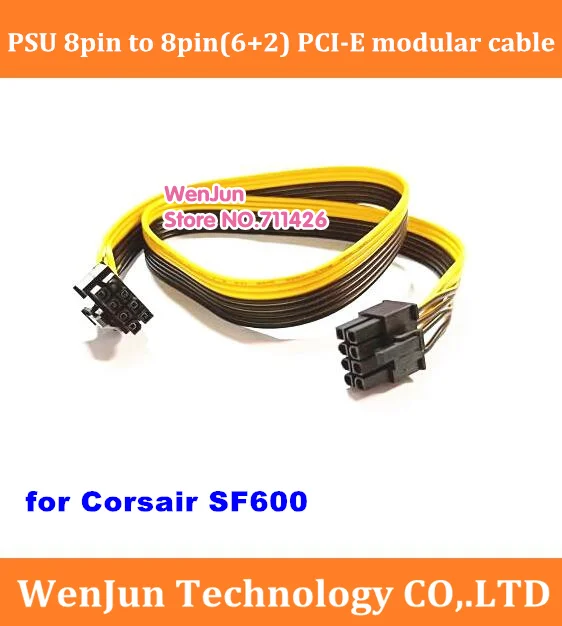 High Quality 60cm Ribbon Cable PSU 8pin to 8Pin(6+2) PCI E Video Card