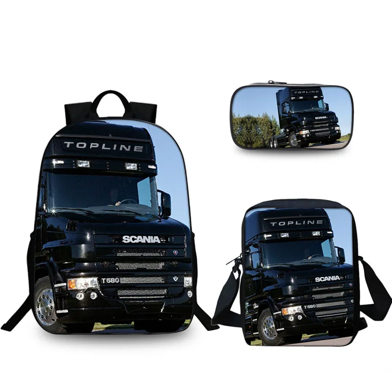3 шт./компл. модные Scania мультфильм 3D рюкзак для девочек-подростков с грузовиком для мальчиков и девочек Лидер продаж школьная сумка рюкзак для ноутбука