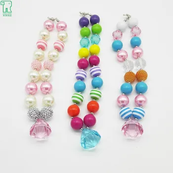 

Wholesale 3Pcs / Lot Very Nice! Lovely Princess Baby Bubblegum Chunky Kids Necklace & Pendant! Charm Necklace !!!