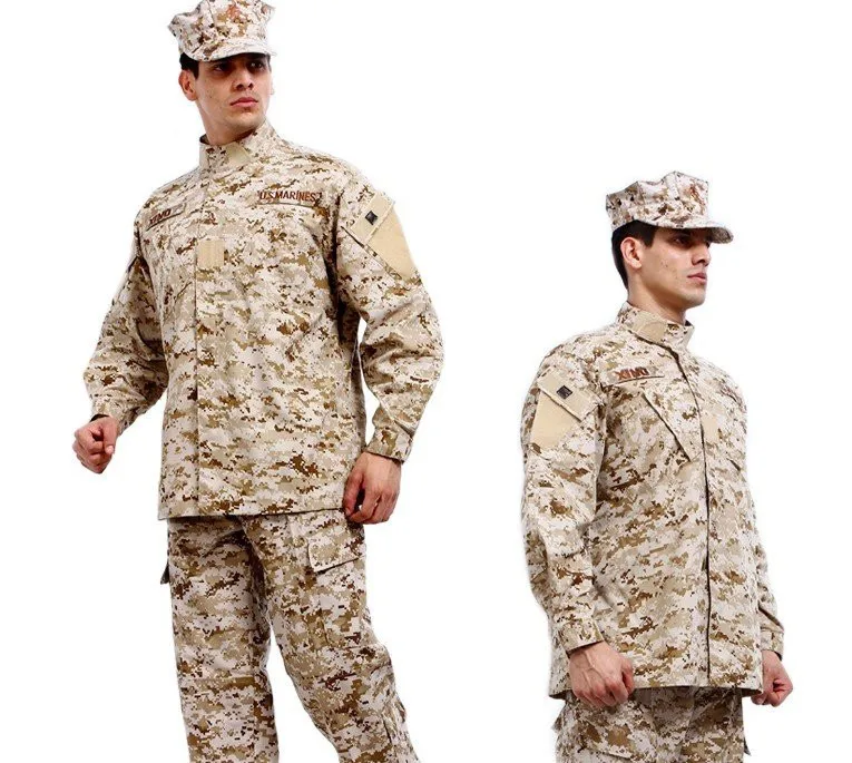 Тактическая форма Камуфляжный костюм в стиле милитари Боевая форма комплект рубашка+ брюки немецкий Лесной камуфляж одежда охота - Цвет: desert digital