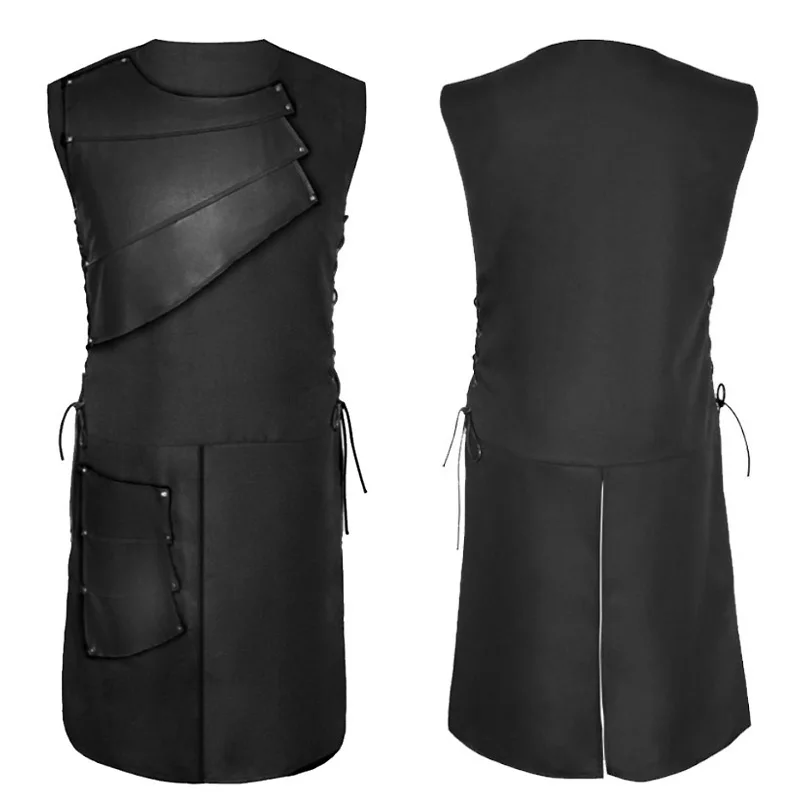 

Mens Suede Middle ages Dress Skirts Cosplay Costume Faux leather Skirt Male Lace Up Night Club Wear Clothing