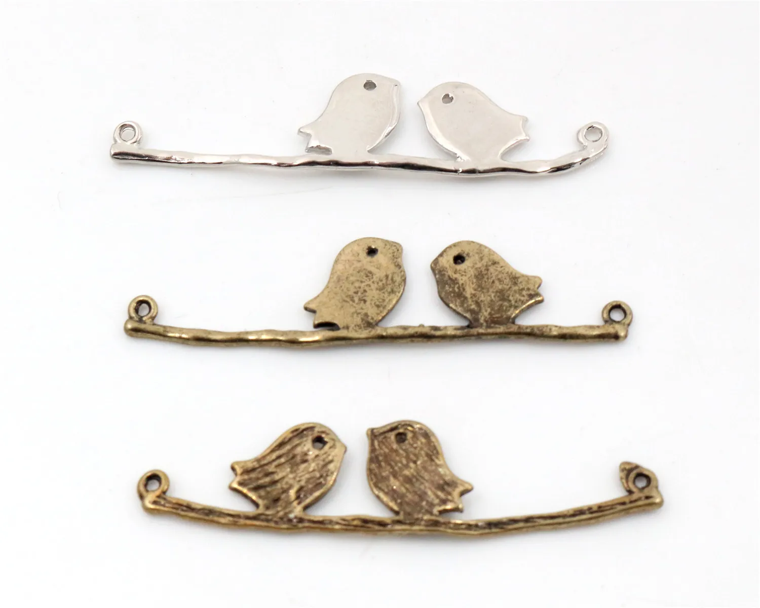 42x11 мм 4 шт яркие серебряные и бронзовые позолоченные птицы Разъем Украшения ручной работы кулон: DIY для браслета ожерелье