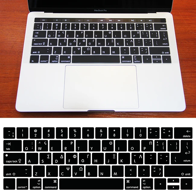 Греческий Иврит силиконовые US/EU обычная клавиатура кожного покрова для Macbook Pro retina 1" A1706 15" A1707 сенсорной панелью ID отпустите на - Цвет: Greek