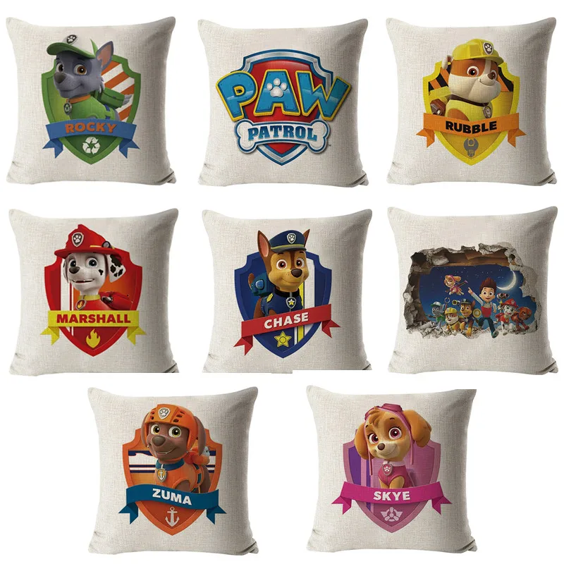 

50CM Paw Patrol Hug Pillowcase Stuffed Animal Anime Figure Plush Toy Doll pillow Case Chase Marshall Skey Toys for Children Gift