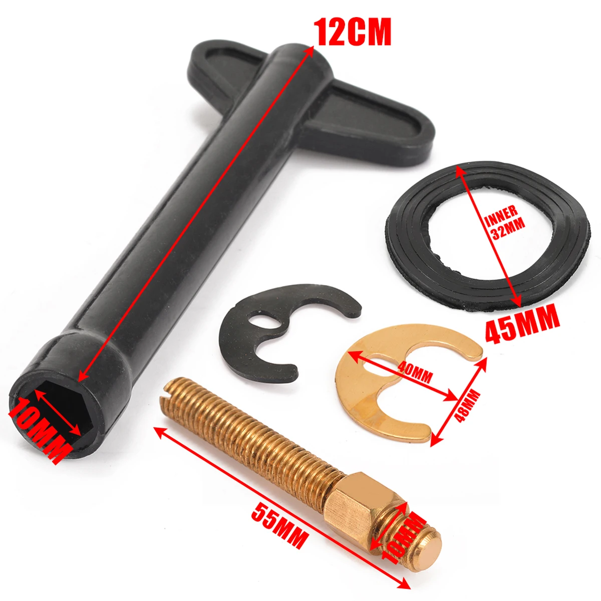 5pcs Single Hole Tap Fixing Fitting Kit Water Faucet M8 Bolt Washer Wrench Plate Set Kitchen Basin Tool Bathroom Accessories