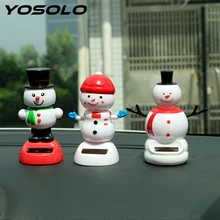 Автомобильный орнамент, танцевальная игрушка на солнечной батарее, украшение на приборную панель, Рождественский Снеговик, милый качающийся кукла, аксессуары для интерьера